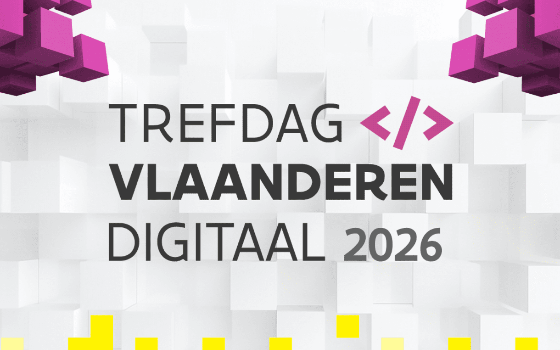 Abstract design with the text Trefdag Vlaanderen Digitaal 2026